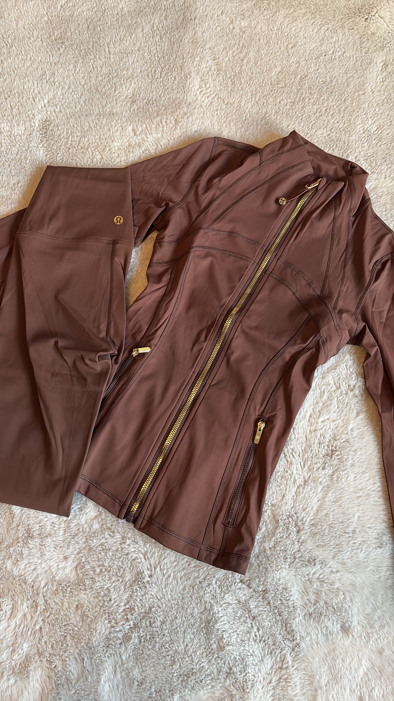 Brown gym set- Gold zip
