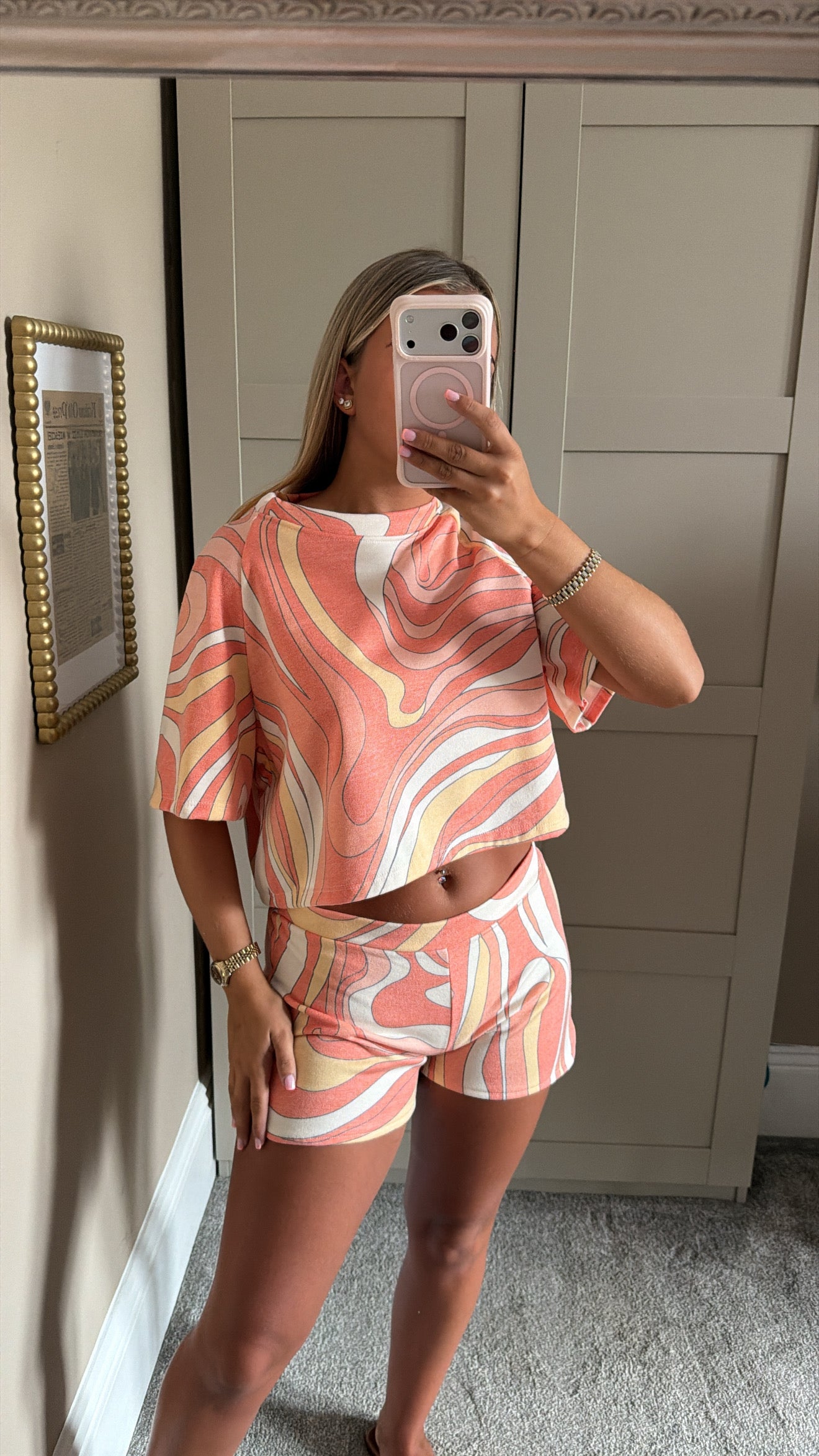 Women’s Orange Swirl Set