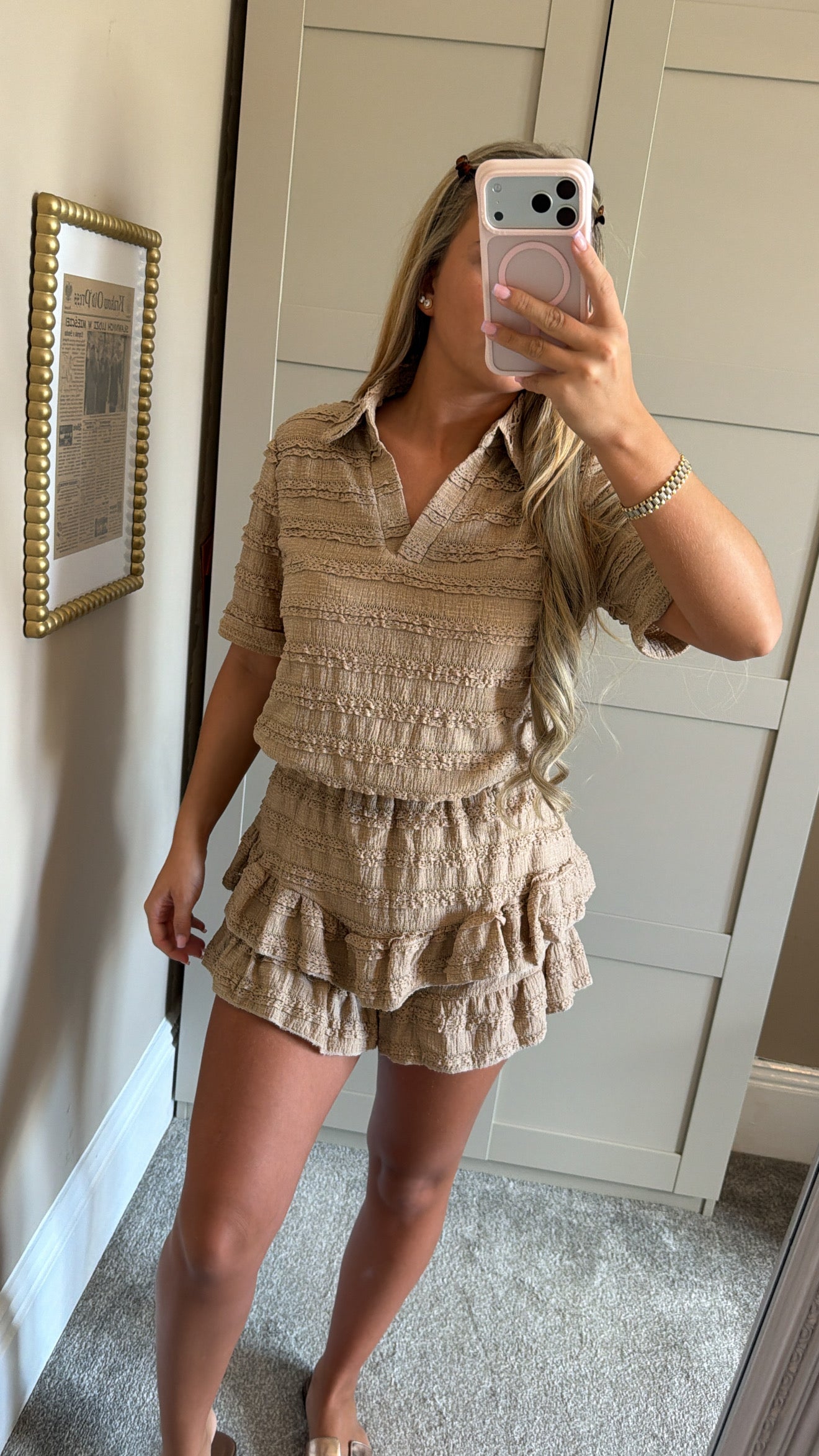 Women’s Taupe Frilly Co-Ord