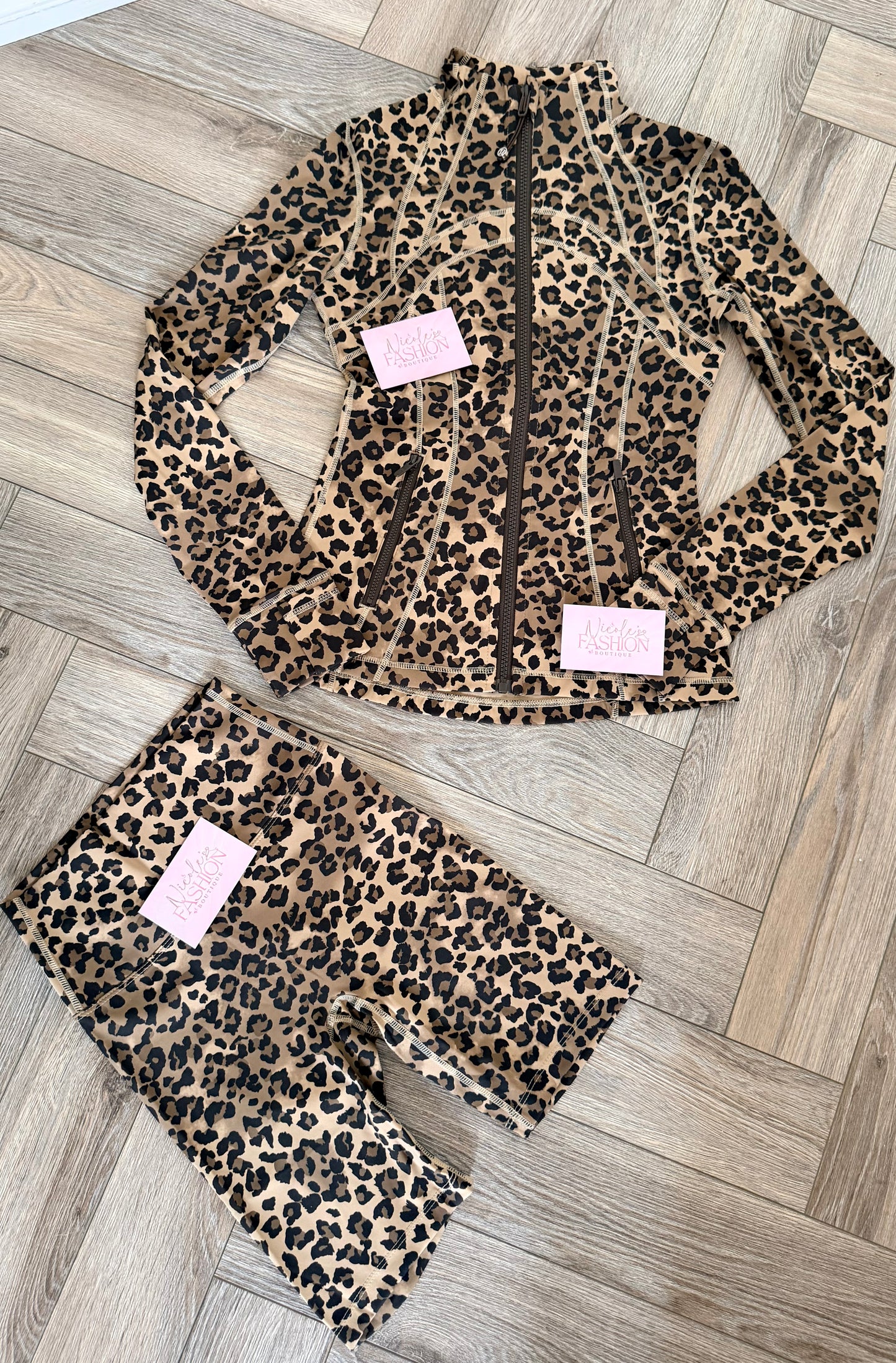 New in✨ Leopard Print Shorts & Jacket Set