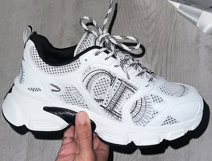 Women’s Black and White Star Trainers PRE ORDER