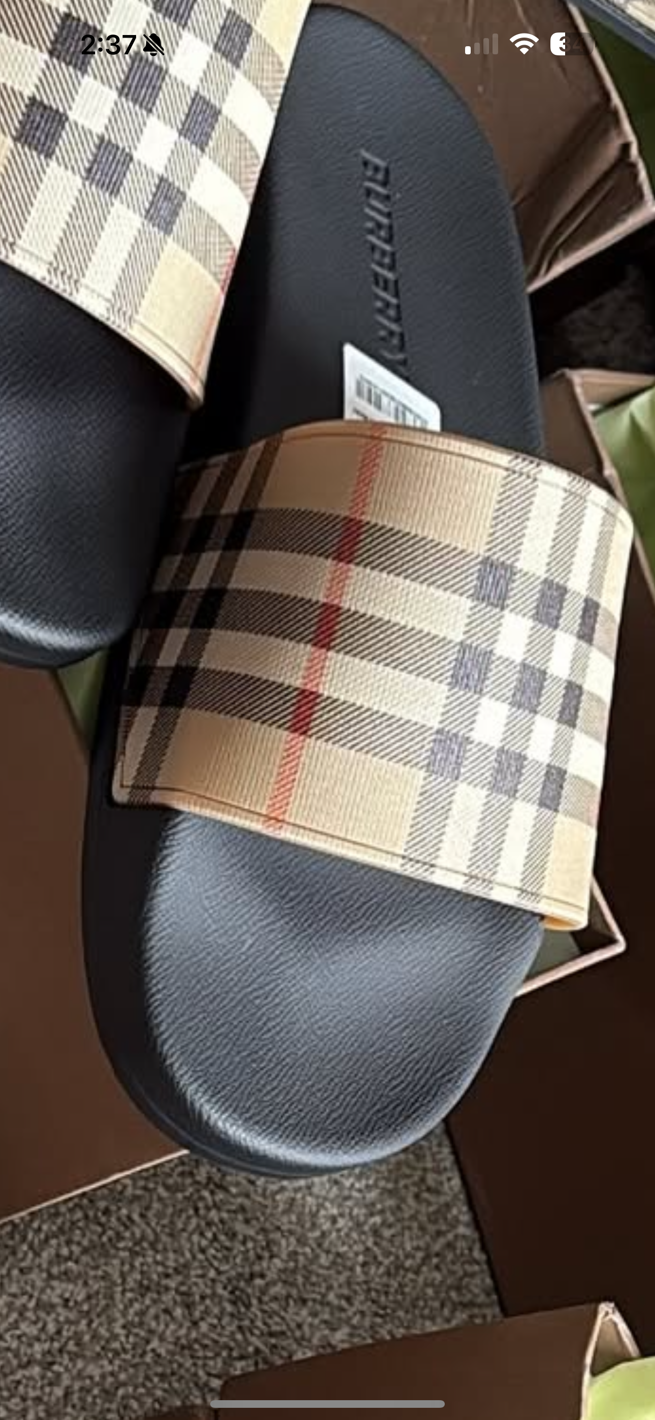 Women’s Chequered Sliders INSTOCK