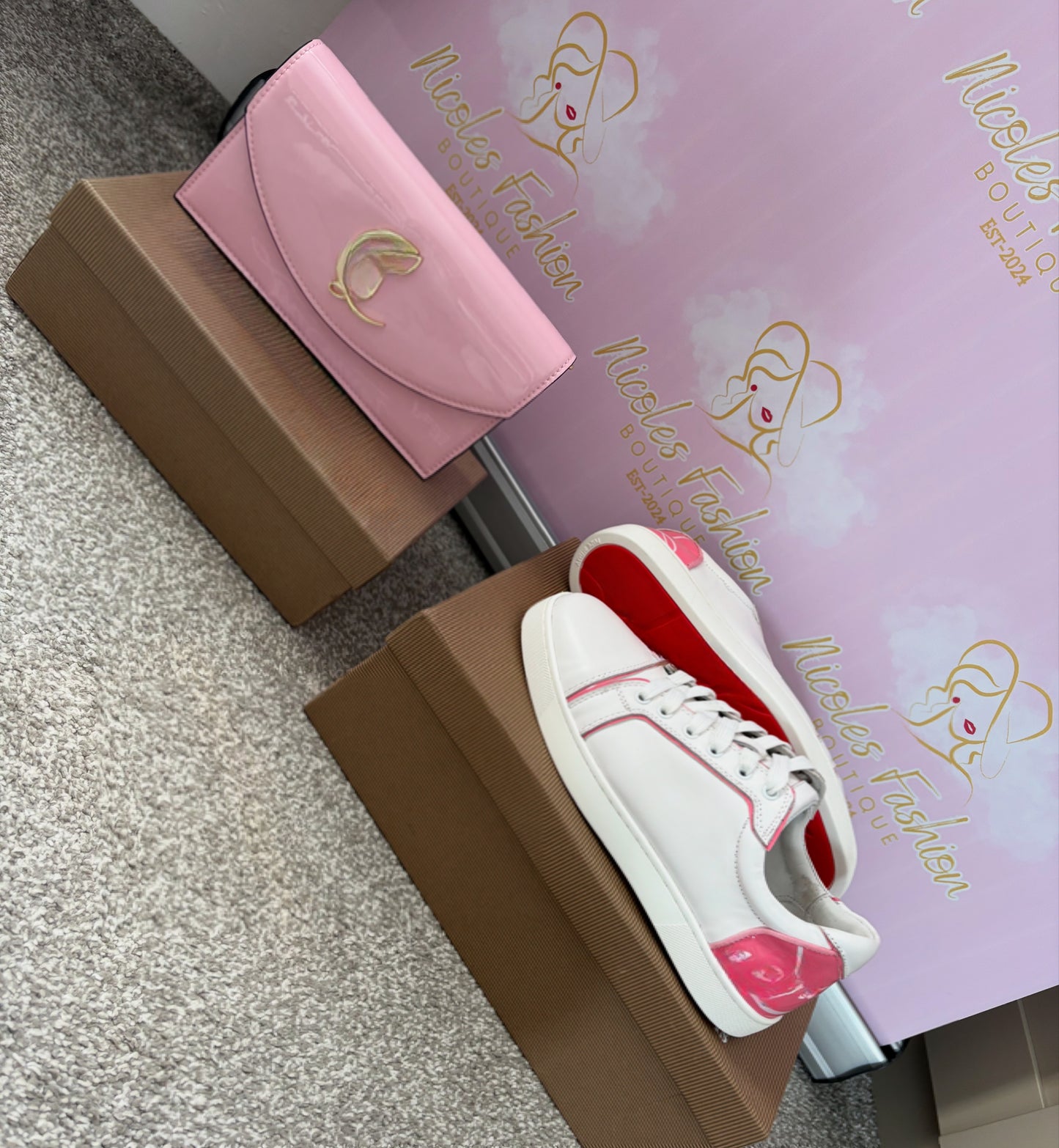 Women’s Pink/White Trainer & Bag Set PRE ORDER