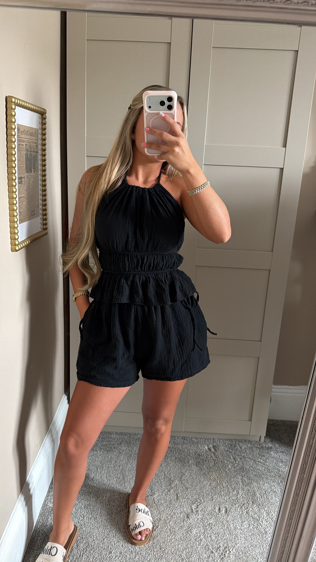 New In📸 Black Lounge Shorts Set