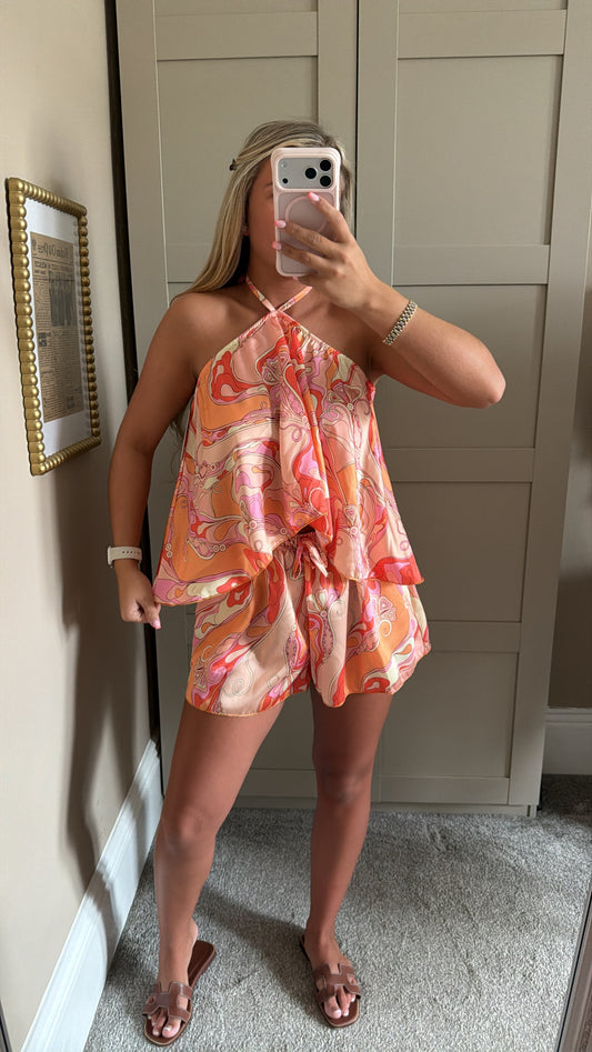 Women’s Peach Swirl Co-Ord