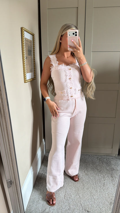 Women’s Pink Frilly Lounge Set