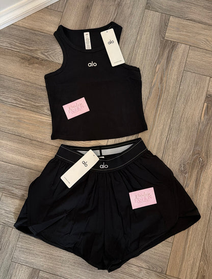 New In📸 Black Shorts & Vest Set