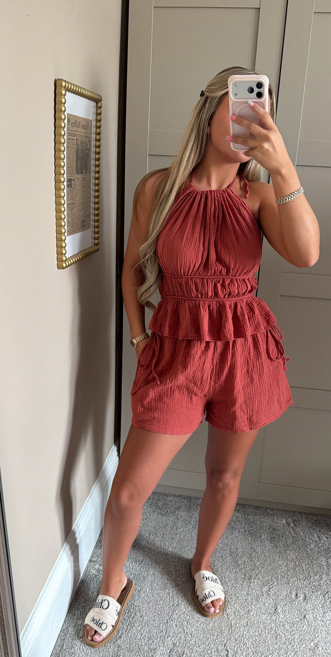 New In🧡 Rust Lounge Shorts Set