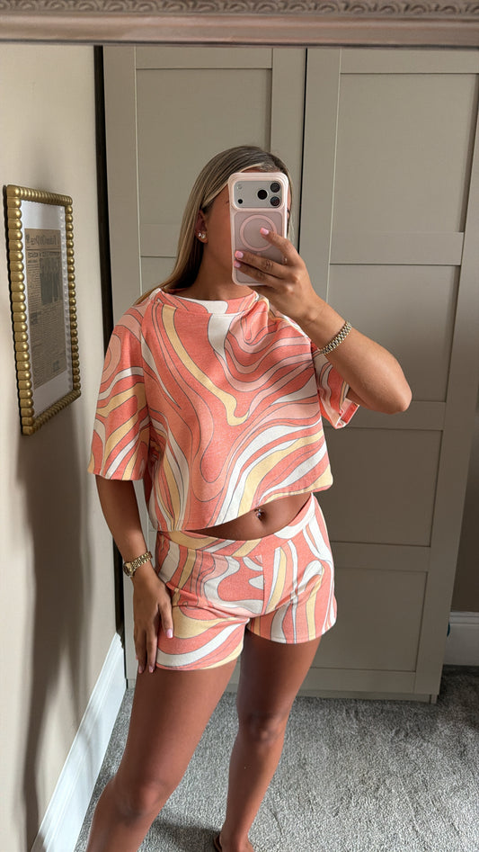 Women’s Orange Swirl Set