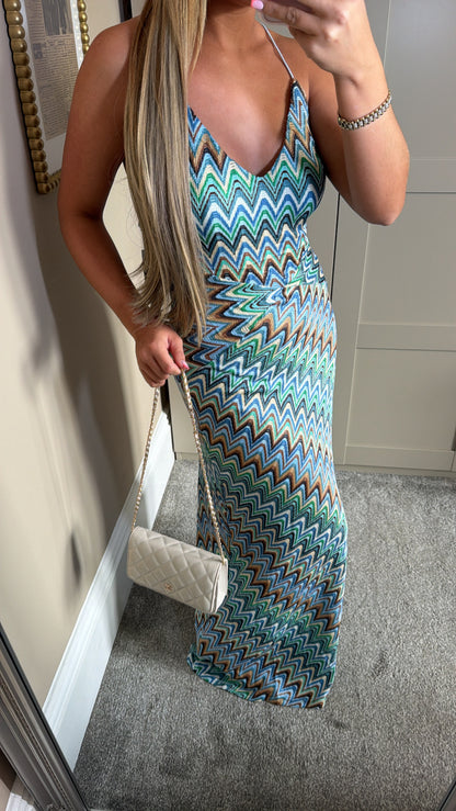 Women’s Blue ZigZag Dress