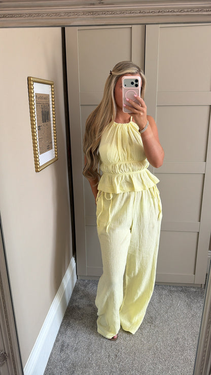 Women’s Lemon Cheesecloth Lounge Set