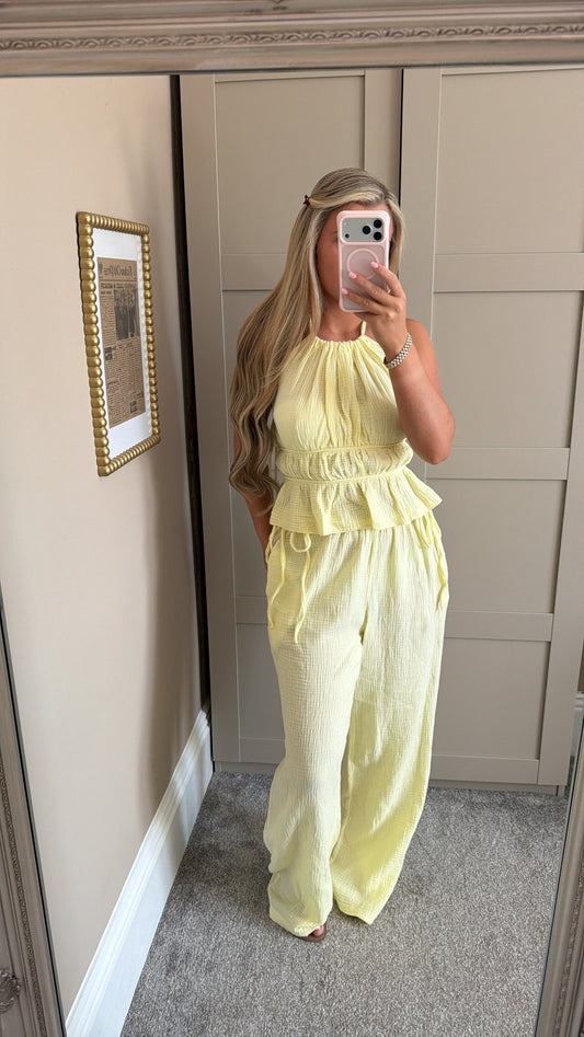 Women’s Lemon Cheesecloth Lounge Set