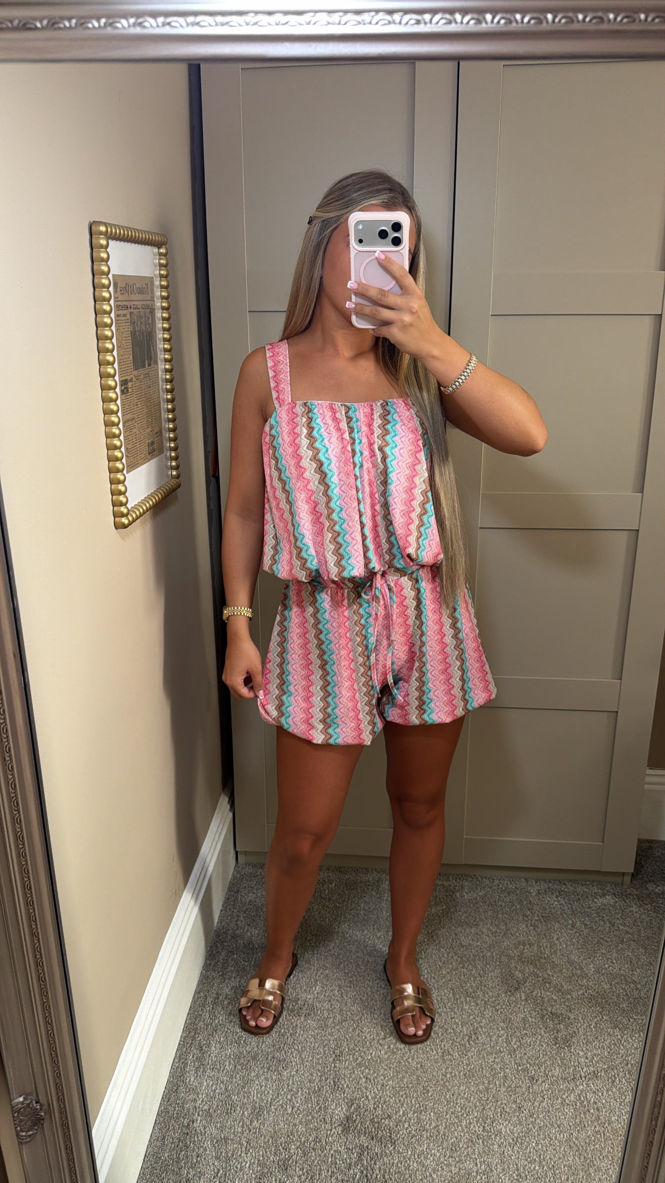 Women’s Pink ZigZag Shorts Set
