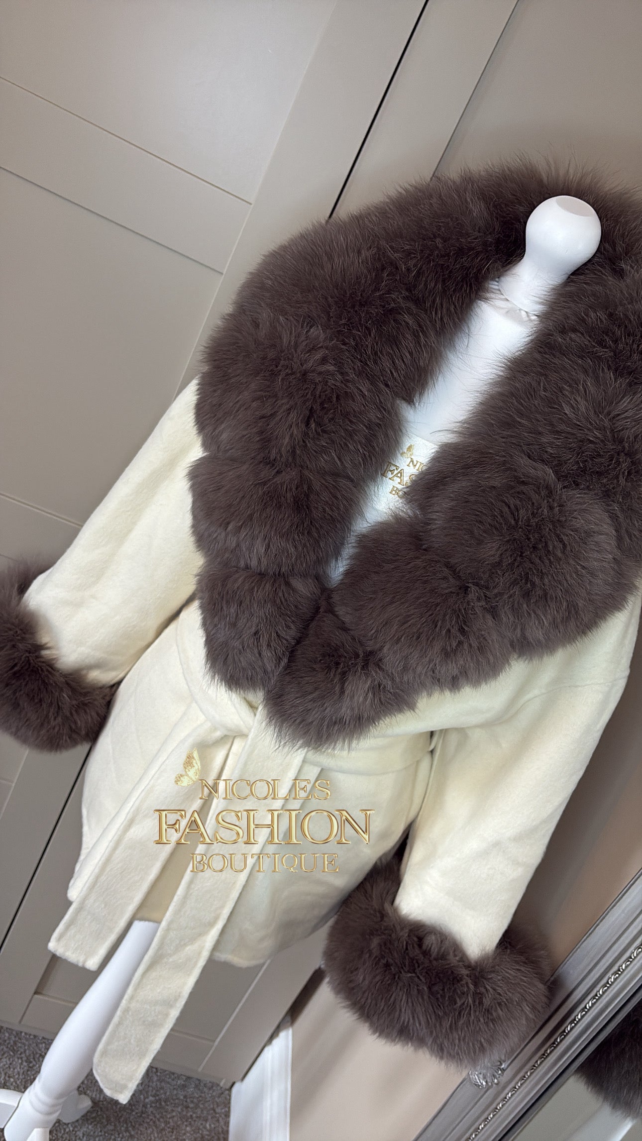 Women’s Belted Coat Beige/Mocha