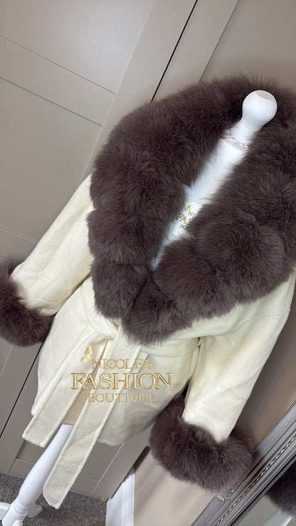 Women’s Belted Coat Beige/Mocha