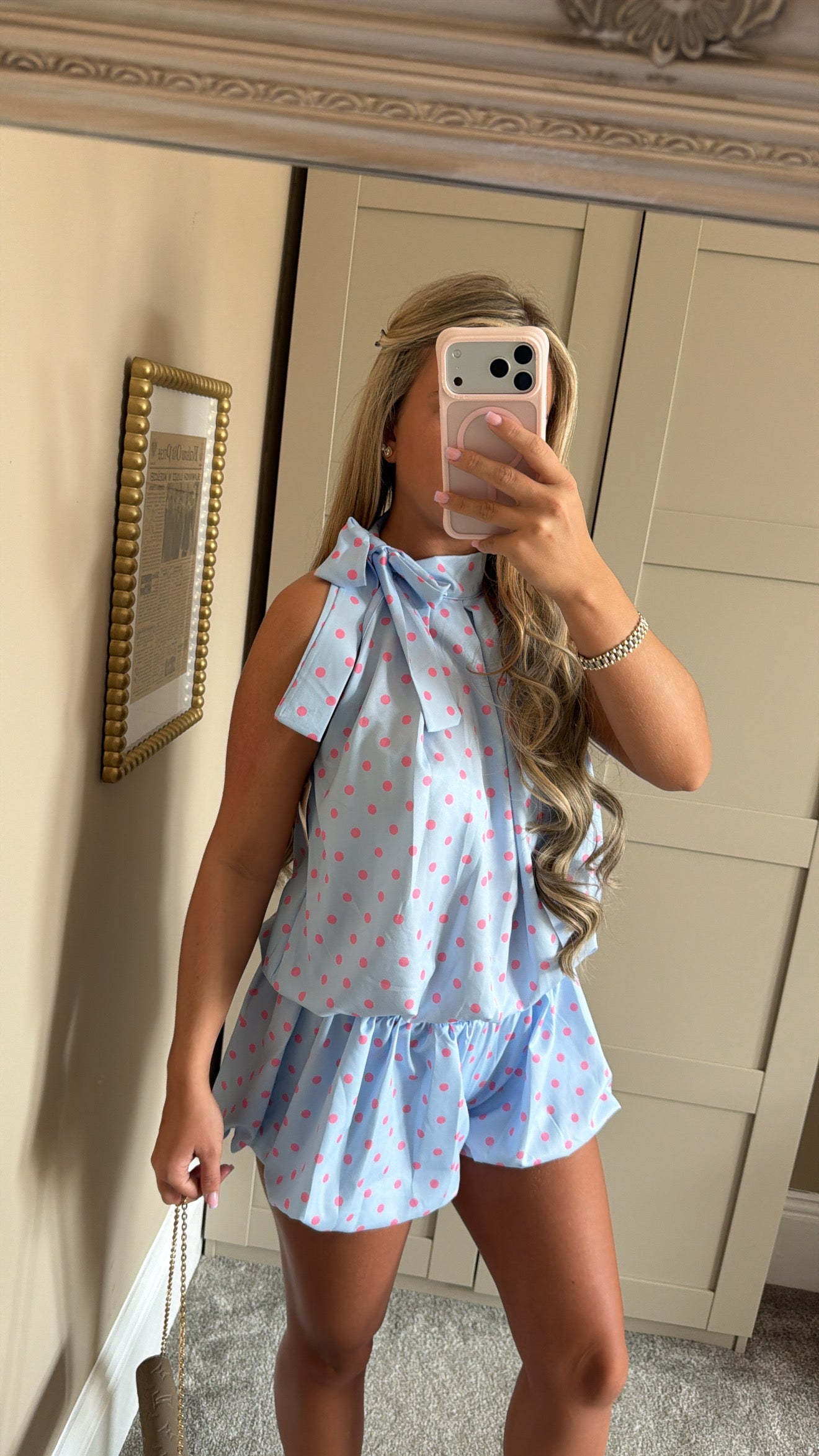 Women’s Polka Dot Co-Ord Lilac/Pink