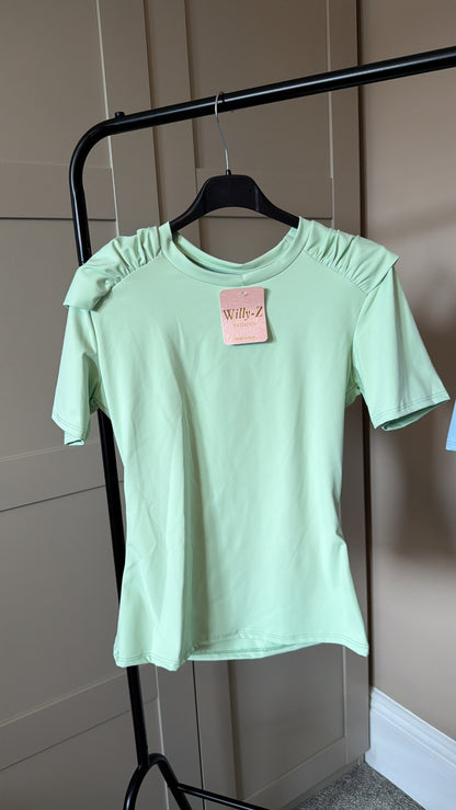 Women’s Mint Frill Sleeve Top
