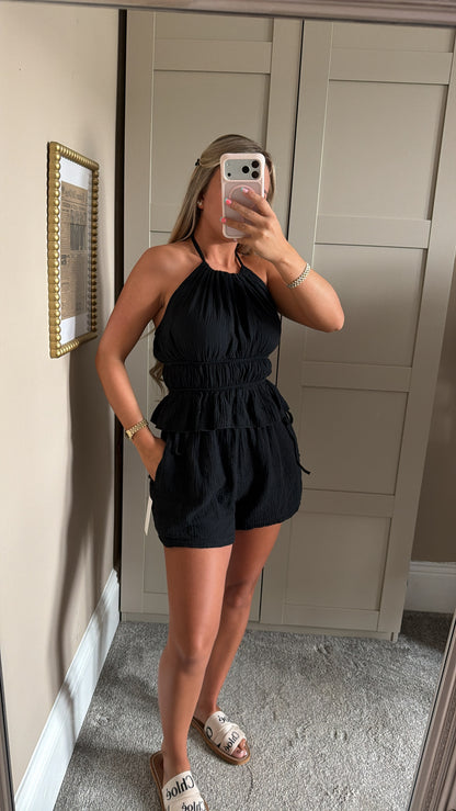 New In📸 Black Lounge Shorts Set