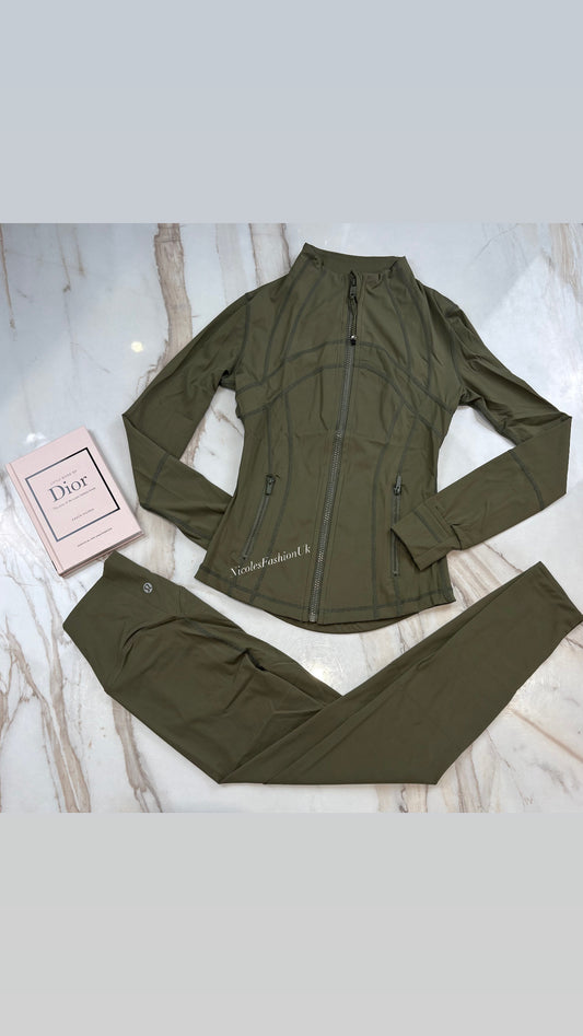 Women’s Khaki Green Gym Set INSTOCK (1-3 Days Delivery)