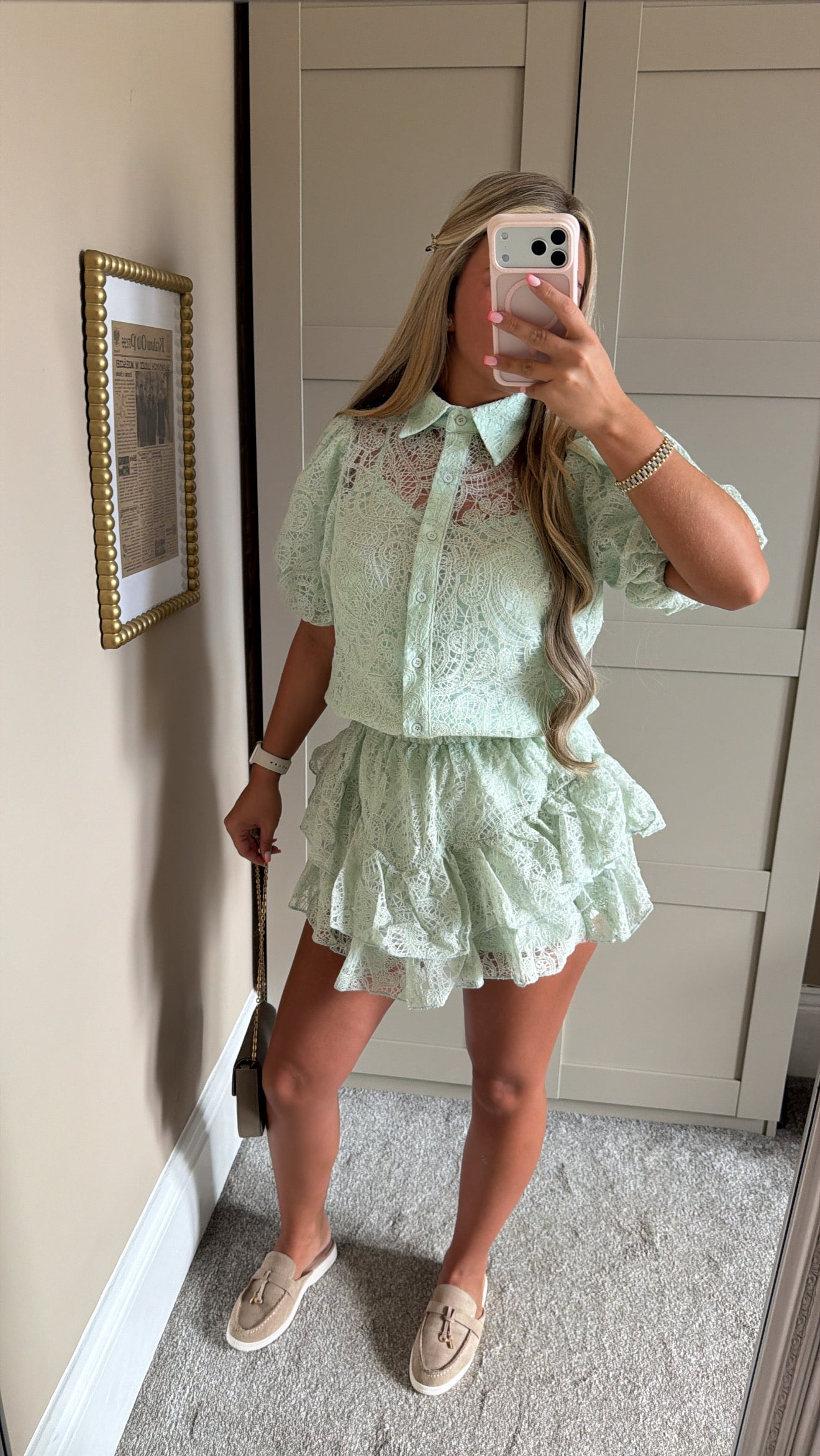 Women’s Mint Lace Skort Co-Ord