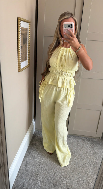 Women’s Lemon Cheesecloth Lounge Set