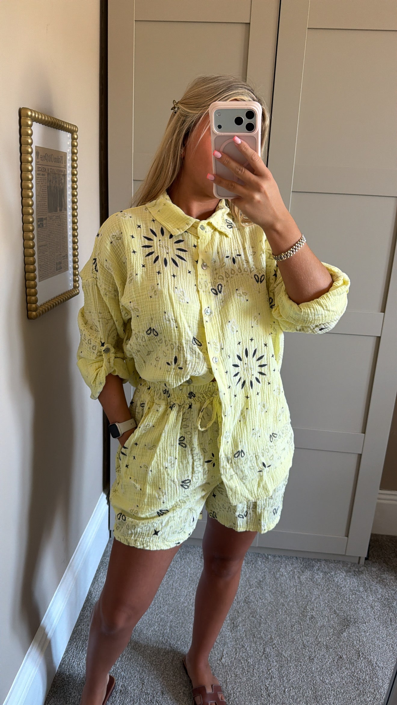 Women’s Lemon Bandana Style Shirt Co-ord