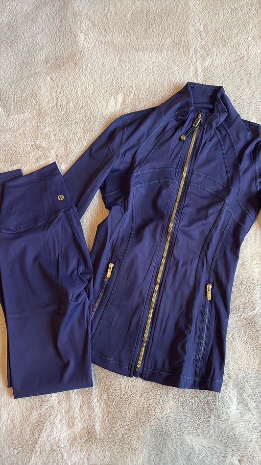 Navy gym set- Gold zip