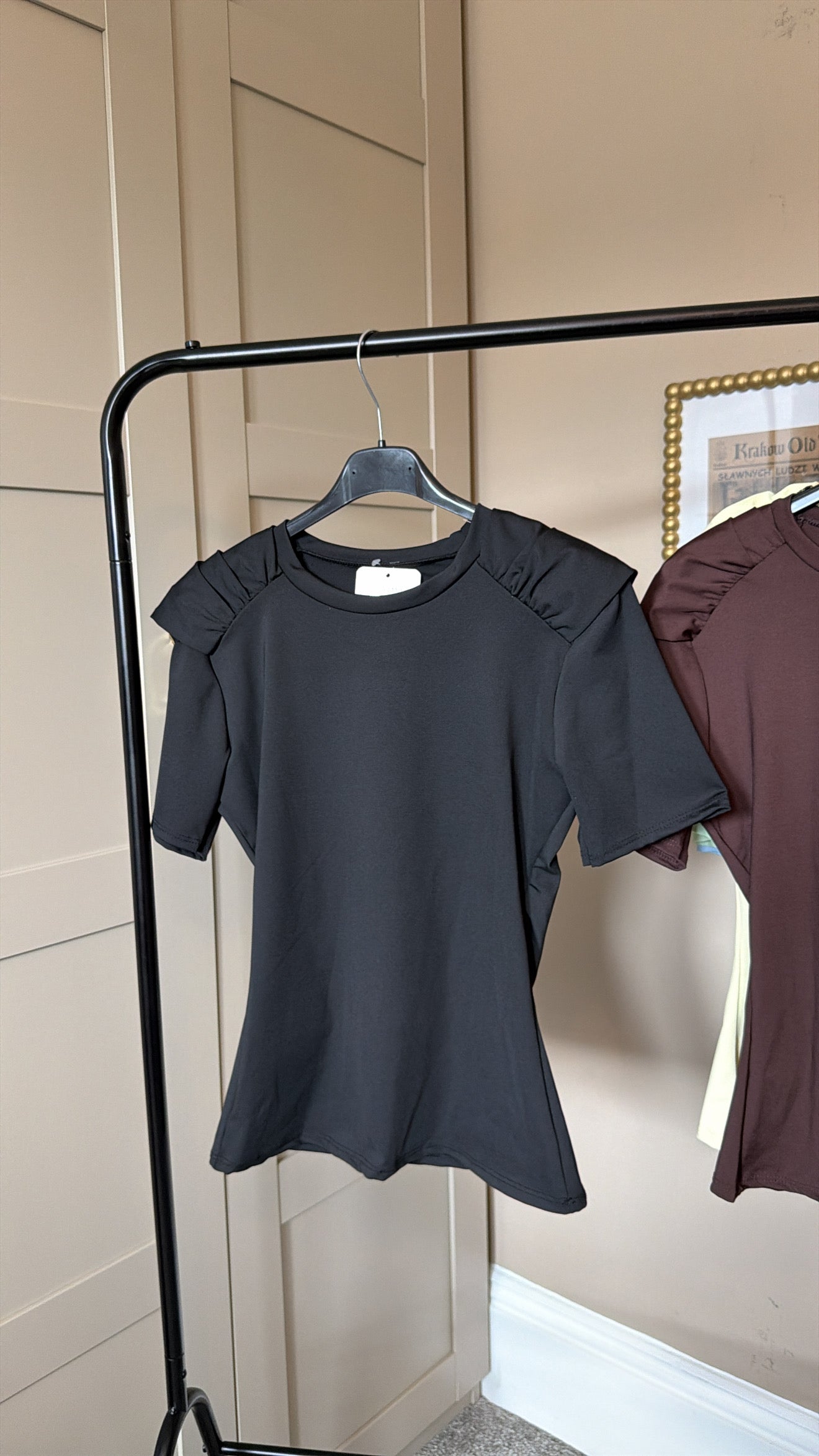 Women’s Black Frill Sleeve Top