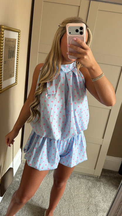 Women’s Polka Dot Co-Ord Lilac/Pink