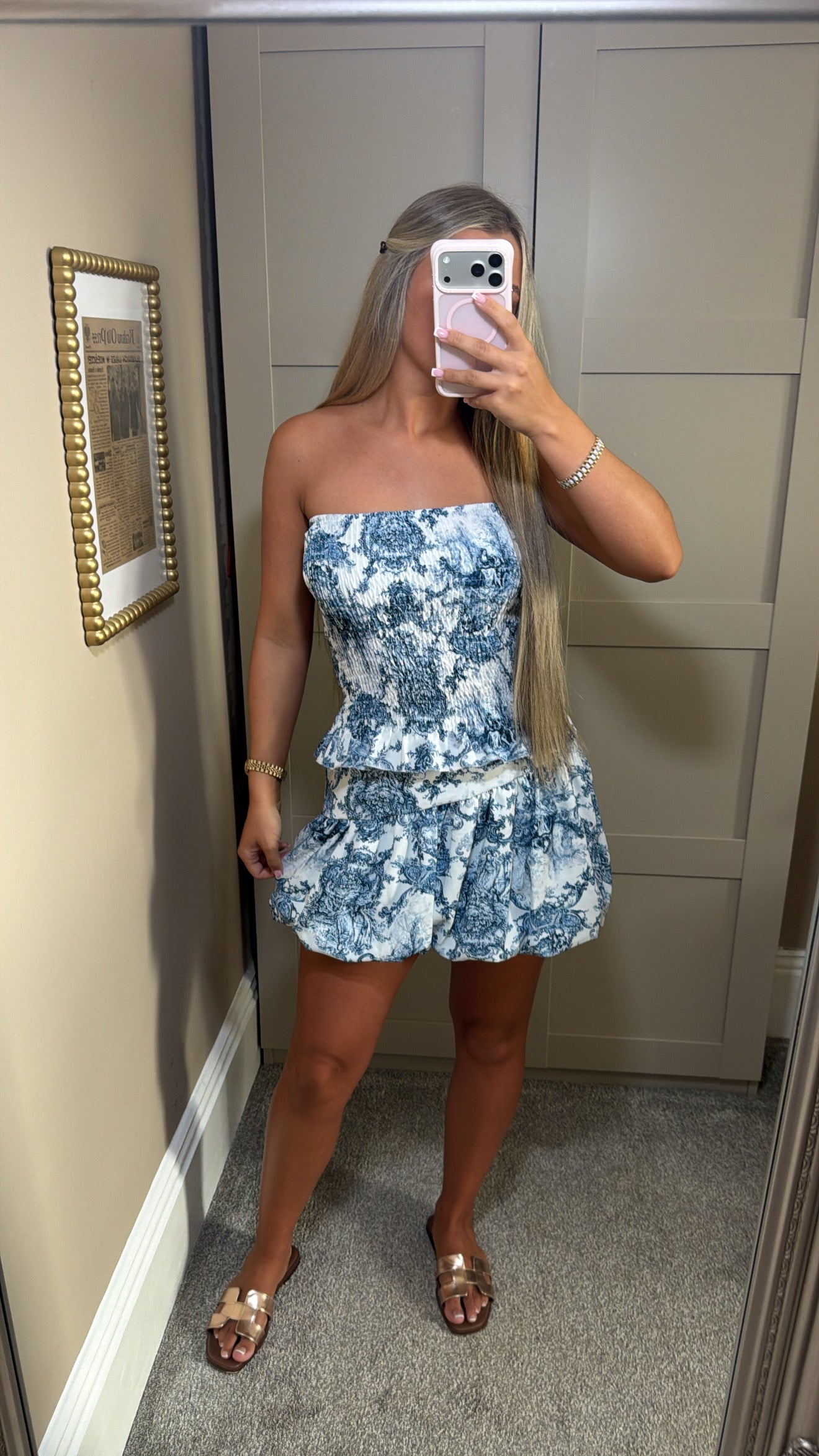 Women’s Navy Di*r Style Skirt Set
