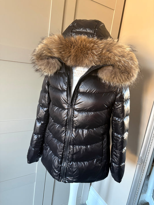 “Bonita” Real fur trim coat 1-3 days delivery