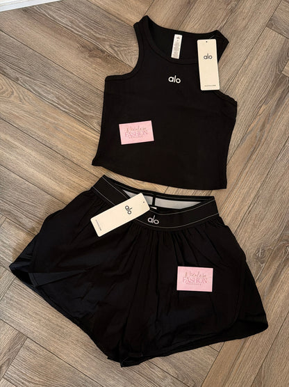 New In📸 Black Shorts & Vest Set