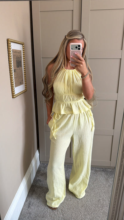 Women’s Lemon Cheesecloth Lounge Set