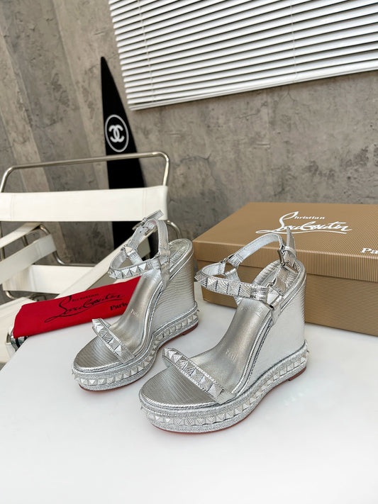 Women’s Silver Wedges PRE ORDER (18-21 Days Delivery)