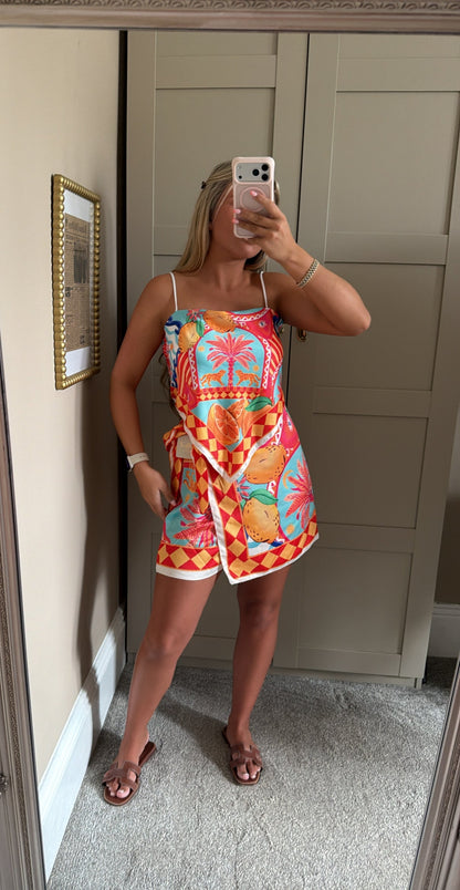 Women’s Red Safari Print Skort Set