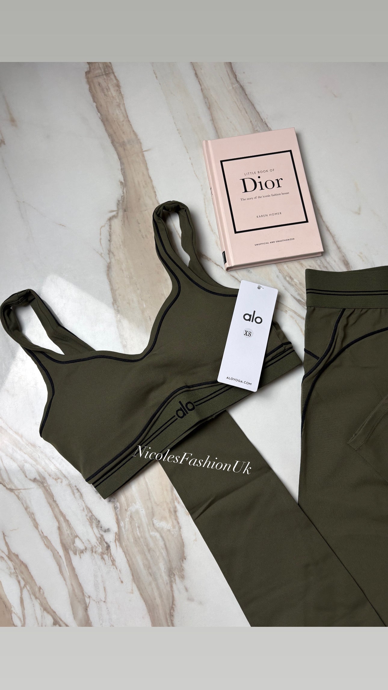 Women’s Khaki Green Stripe Gym Set INSTOCK (2-3 Days Delivery)