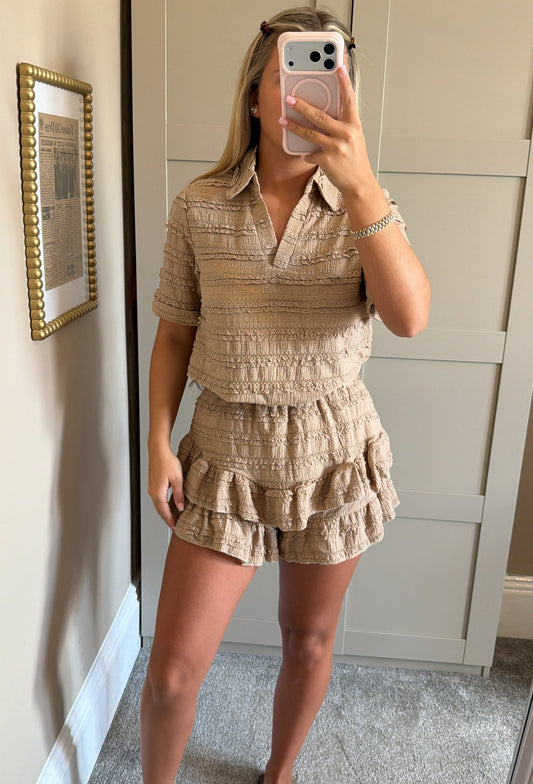 Women’s Taupe Frilly Co-Ord