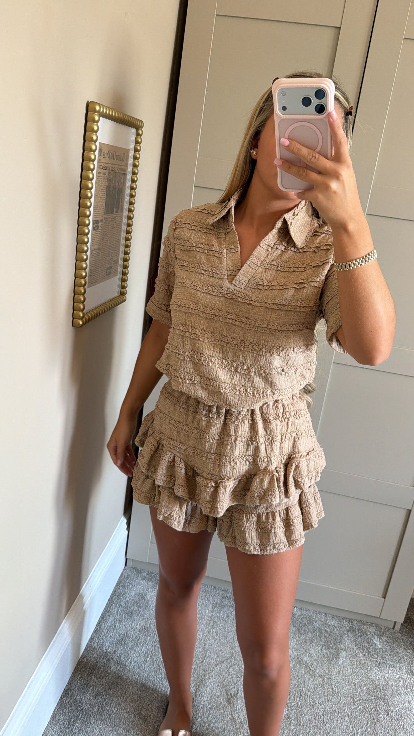 Women’s Taupe Frilly Co-Ord