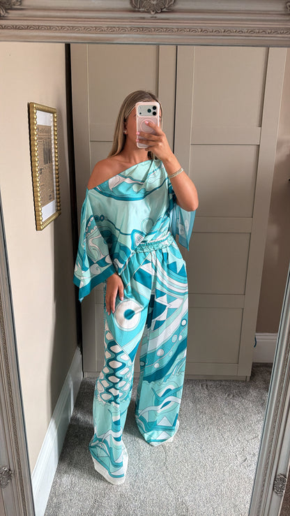 Women’s Mint Silk Lounge Set
