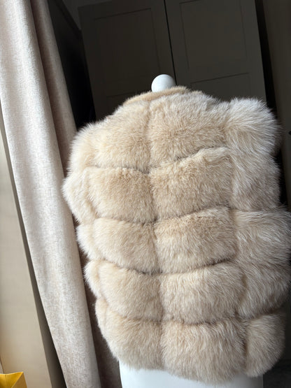 “Beige” Gilet real fox fur 1-3 days delivery