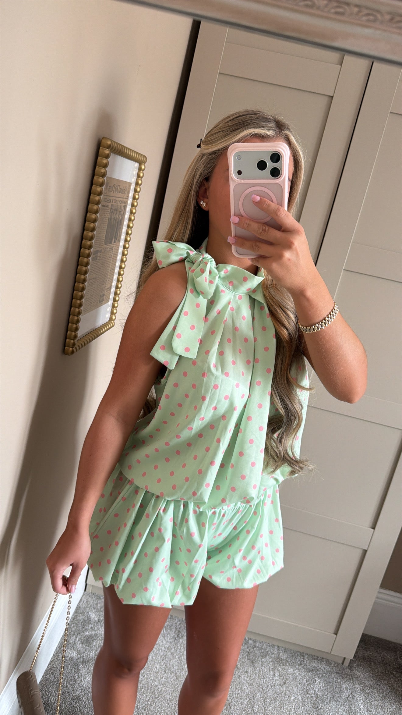 Women’s Polka Dot Co-Ord Mint/Pink