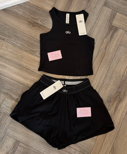 New In📸 Black Shorts & Vest Set