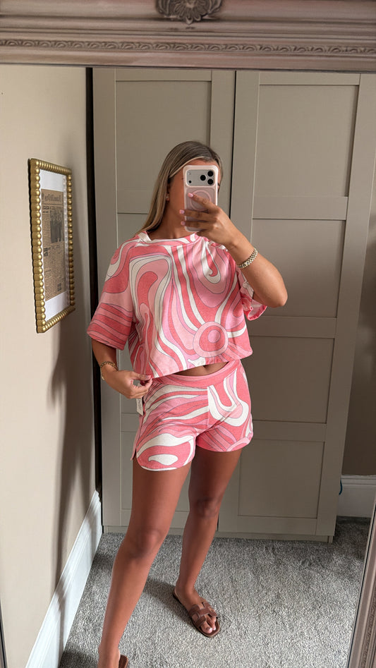 Women’s Coral Swirl Set