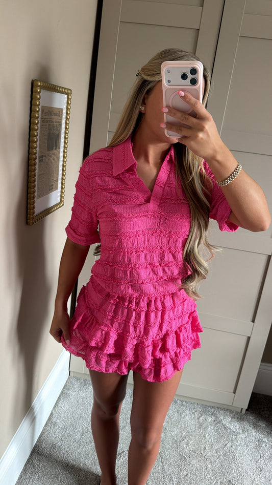 Women’s Hot Pink Frilly Co-Ord