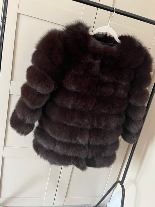 Women’s 4in1 Real Fox Fur Brown Coat PRE ORDER