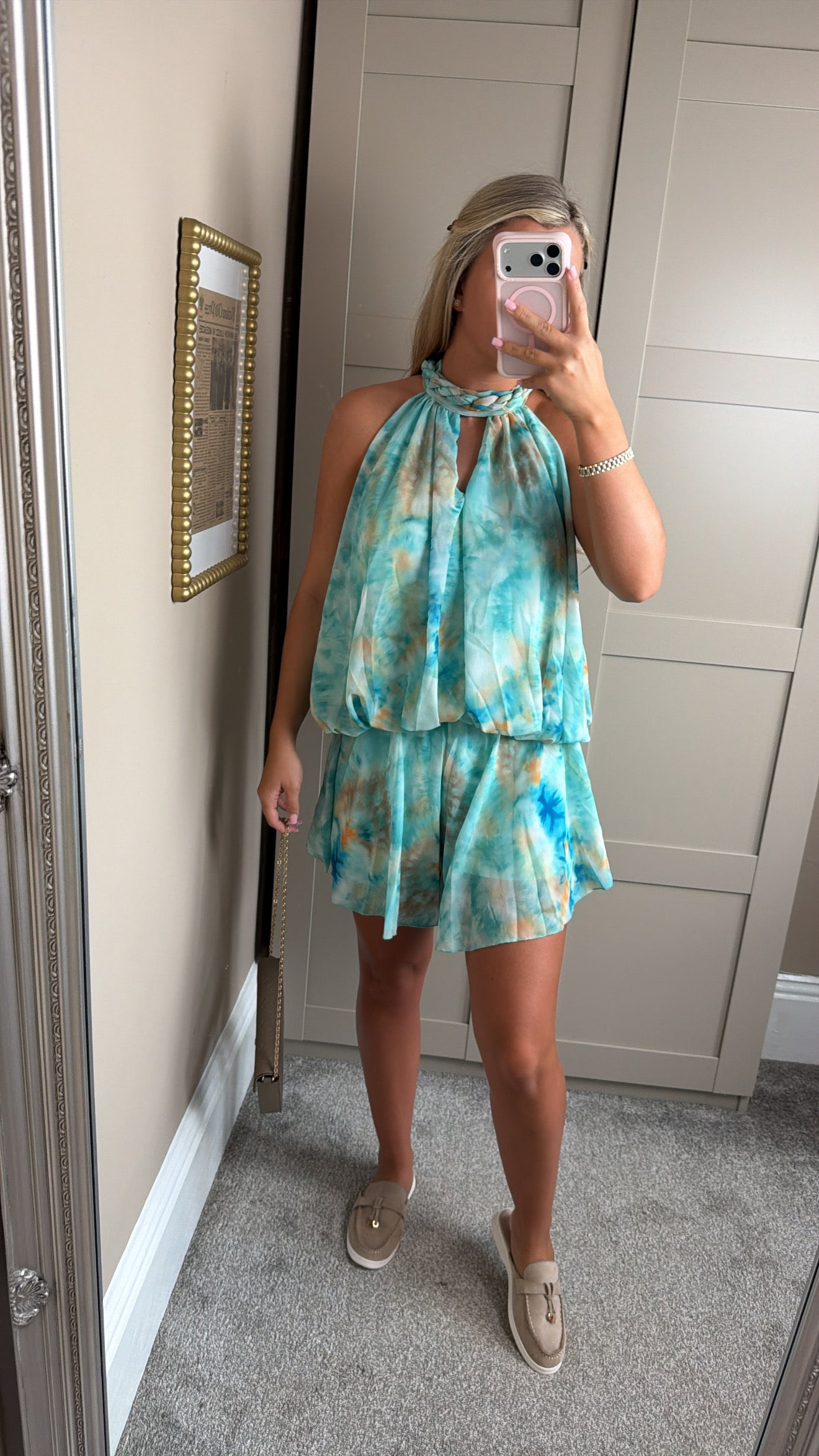 Women’s Blue/Yellow Tie Die Playsuit