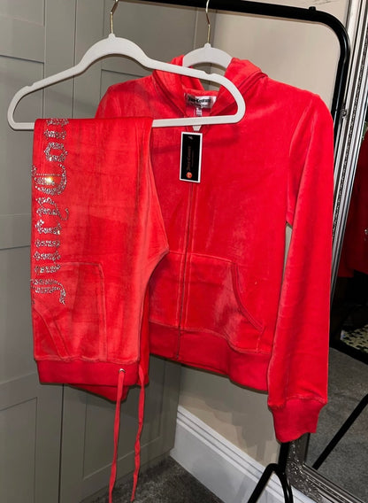 “Red” Diamanté Tracksuit 1-3 days delivery