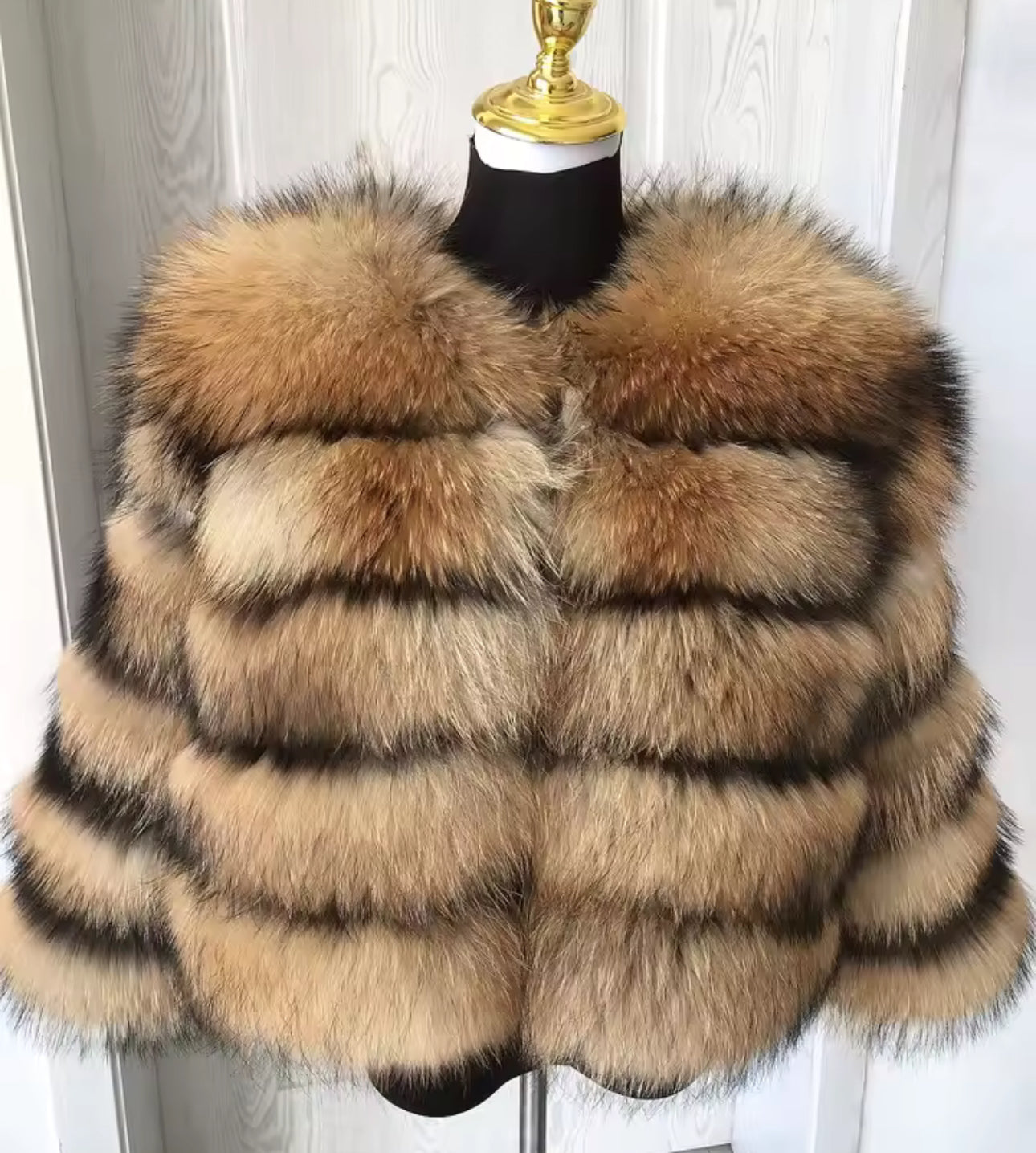 Women’s Racoon Real Fox Fur Coat PRE ORDER