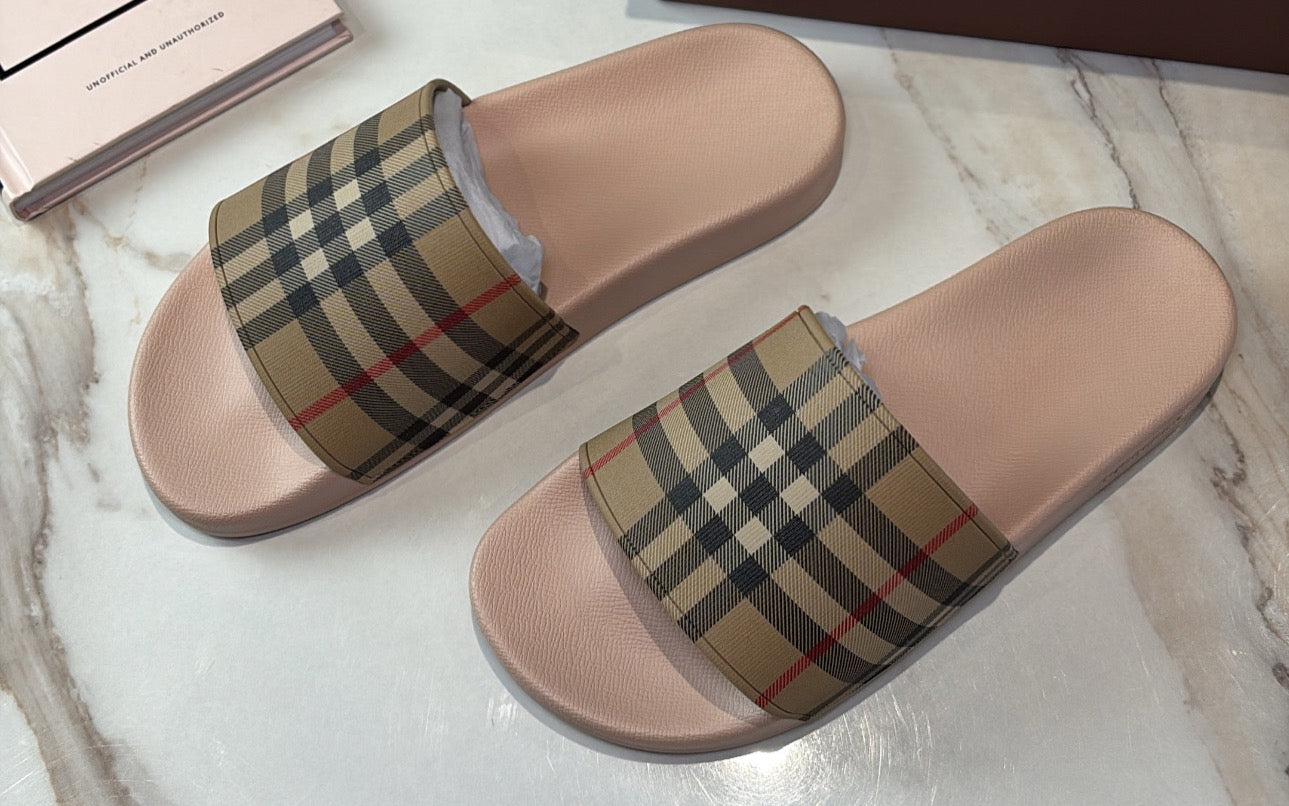 Women’s Pink/Beige Sliders PRE ORDER (18-21 Days Delivery)