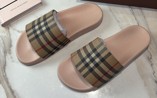 Women’s Pink/Beige Sliders PRE ORDER (18-21 Days Delivery)